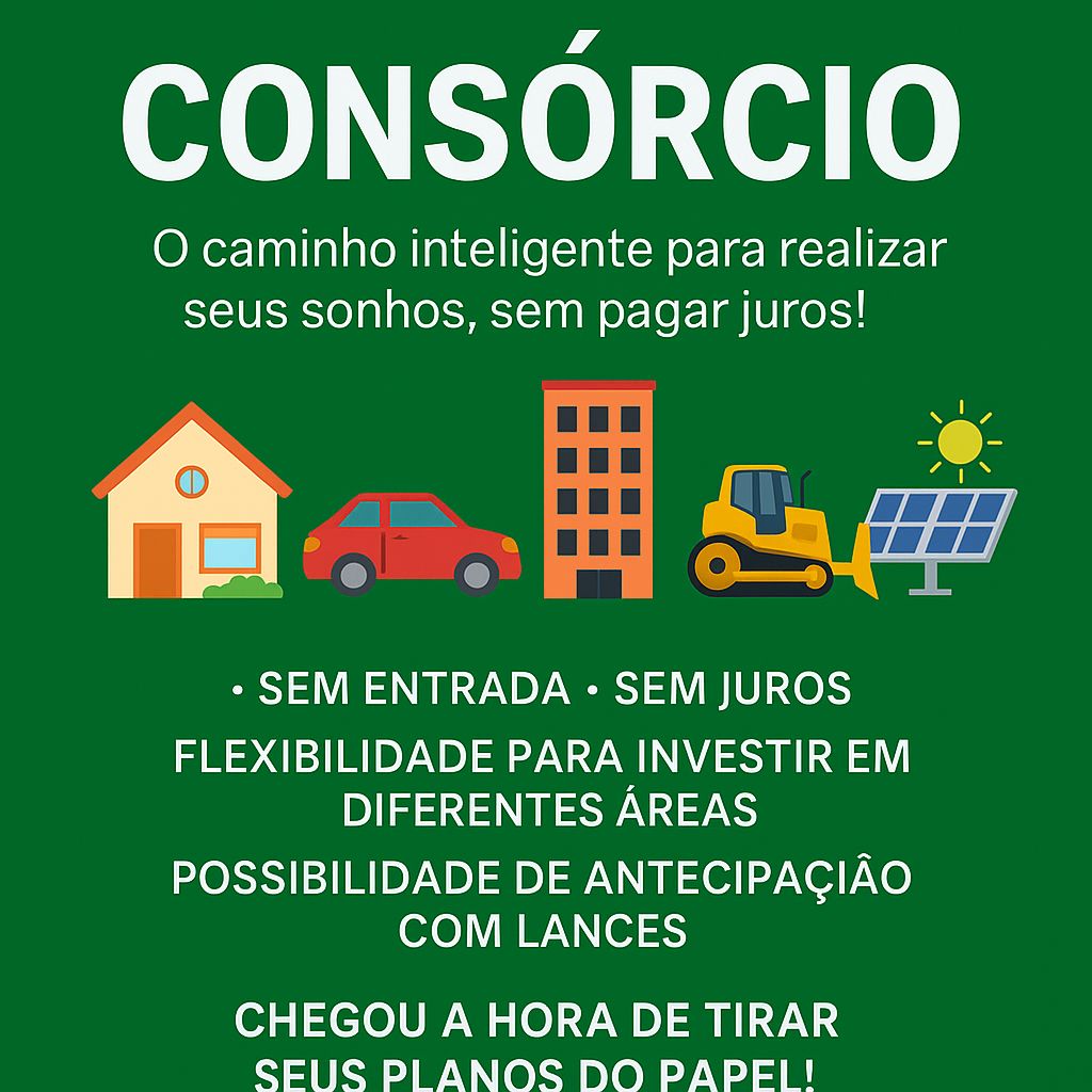 Consórcio: o caminho inteligente para realizar seus sonhos, sem pagar juros!